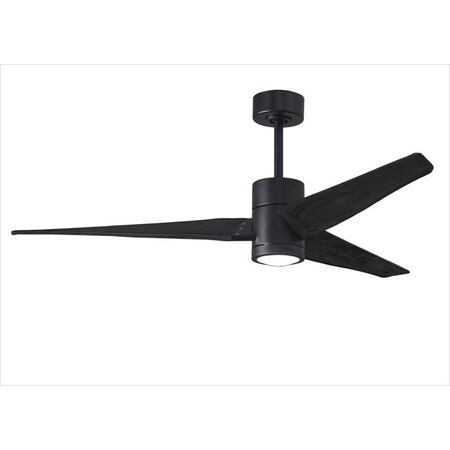 Matthews Fan Co Super Janet 60 Ceiling Fan In Matte Black And Matte Black Blades" SJ-BK-BK-60